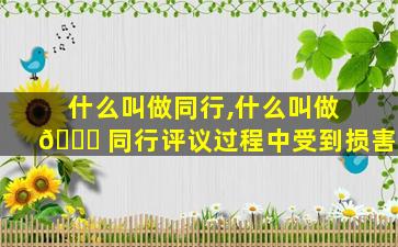 什么叫做同行,什么叫做 🐋 同行评议过程中受到损害